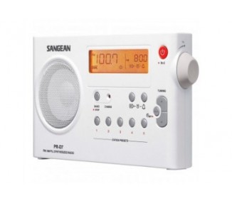 Sangean Pr-D7 Blanco / Radio Despertador Portátil