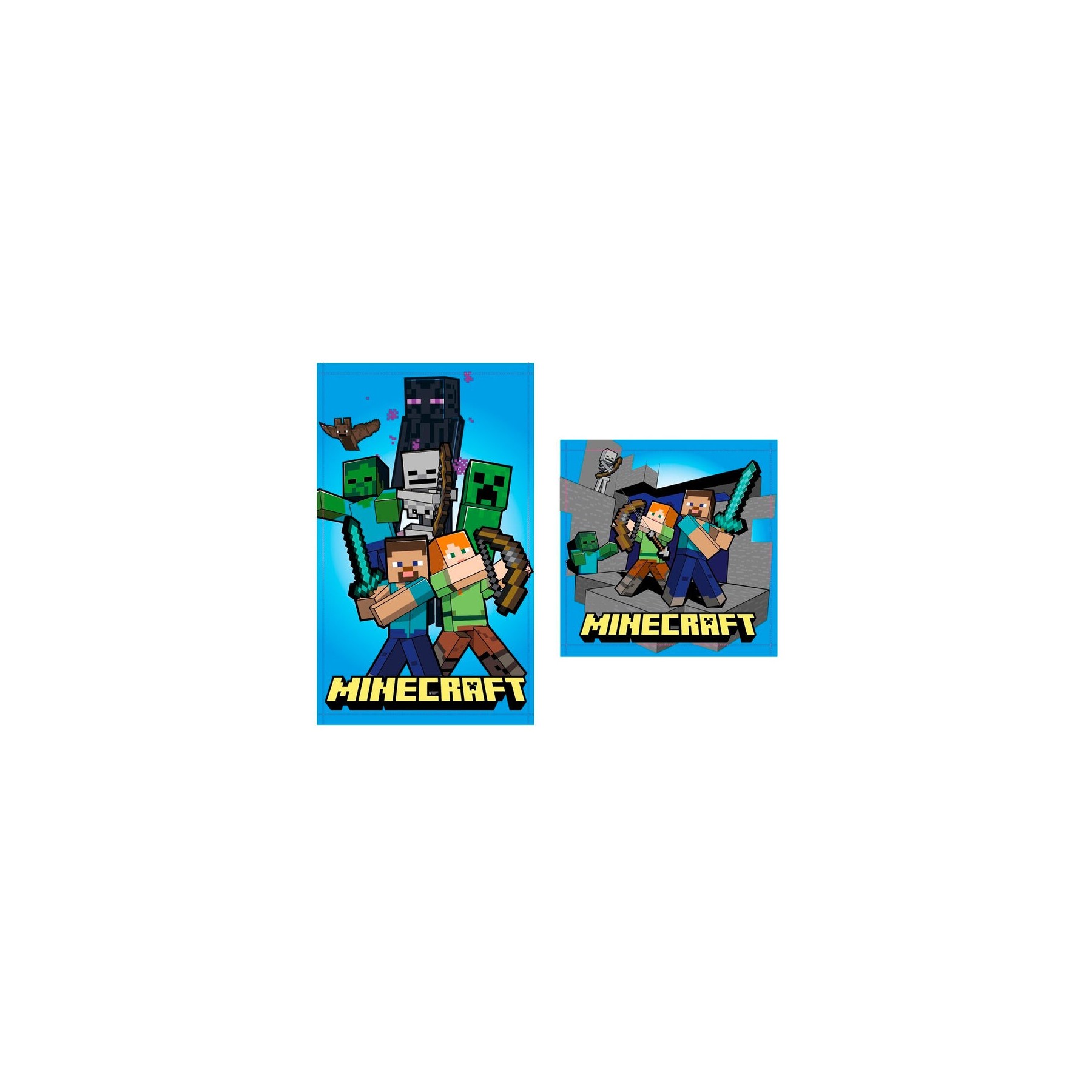 Set 2 Toallas Minecraft Algodon 12 Unidades