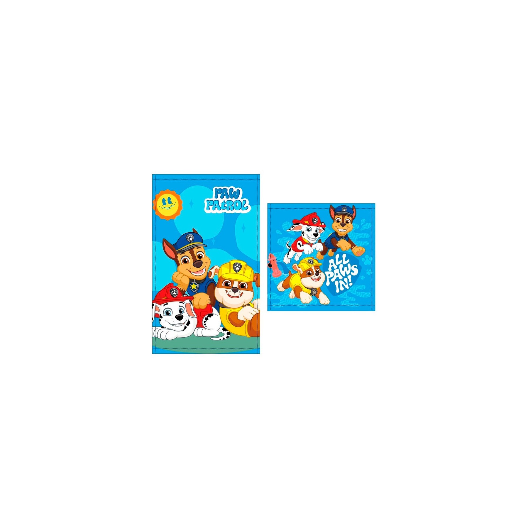 Set 2 Toallas Patrulla Canina Paw Patrol Algodon 12 Unidades