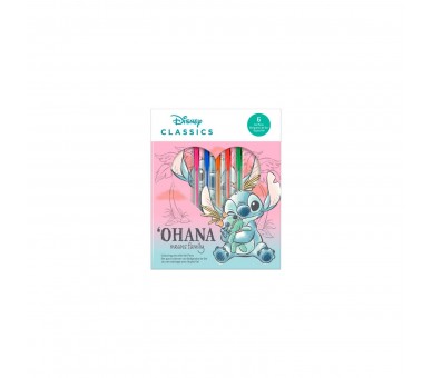 Blister Cuaderno + 6 Boligrafos Gel Stitch Disney