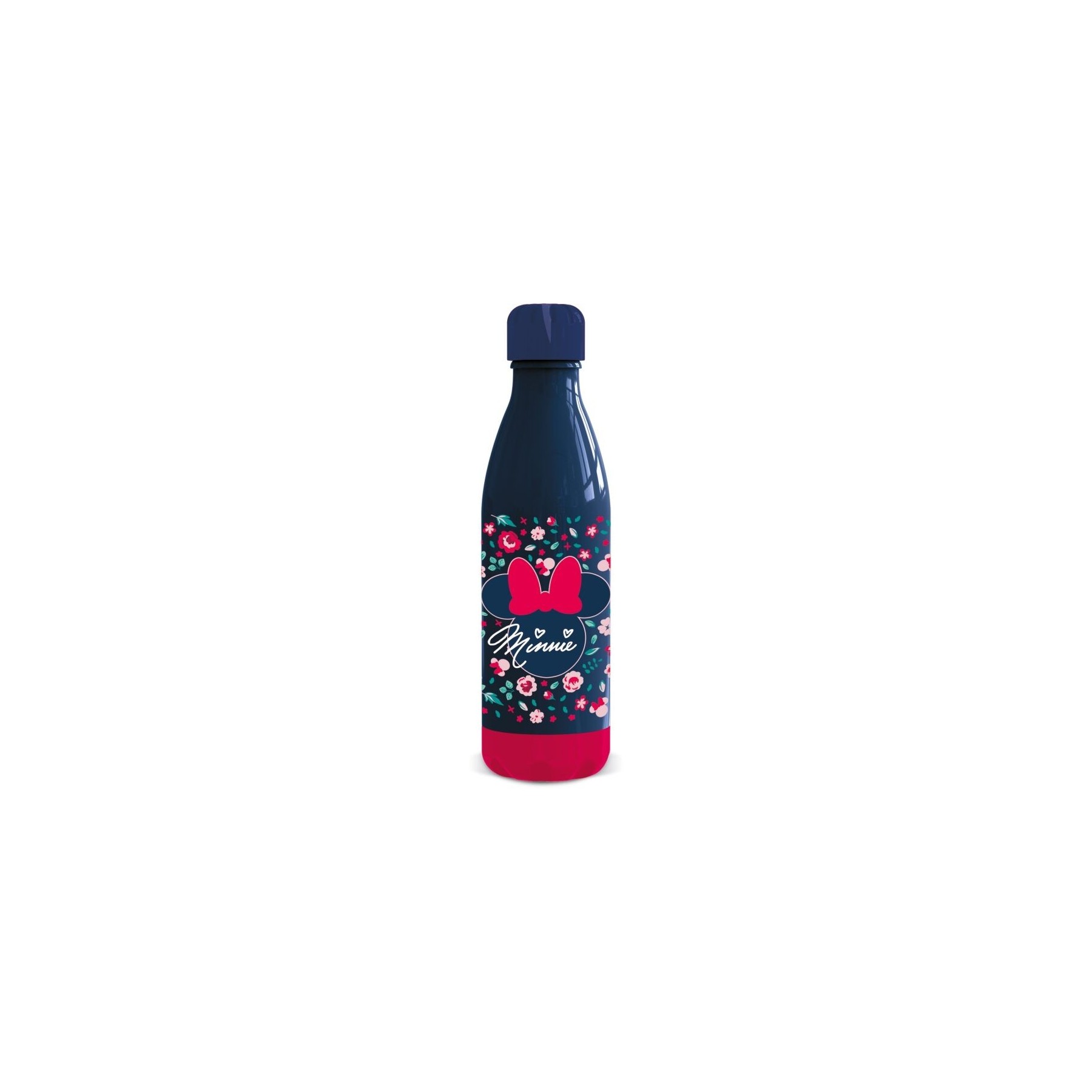 Botella De Plástico Minnie Mouse Flores 660 Ml