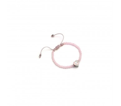 Pulsera De Perlas Rosas Con Silueta De Barbie En Abalorio De