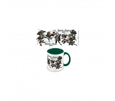 Taza Personajes Attack On Titan Interior Verde 315 Ml