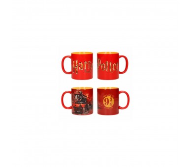 Set Tazas Logo Hogwarts Harry Potter