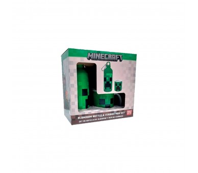 Cantimplora Aluminio + Taza Minecraft 500Ml