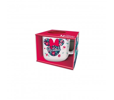 Taza De Desayuno Minnie Mouse Flores 400 Ml