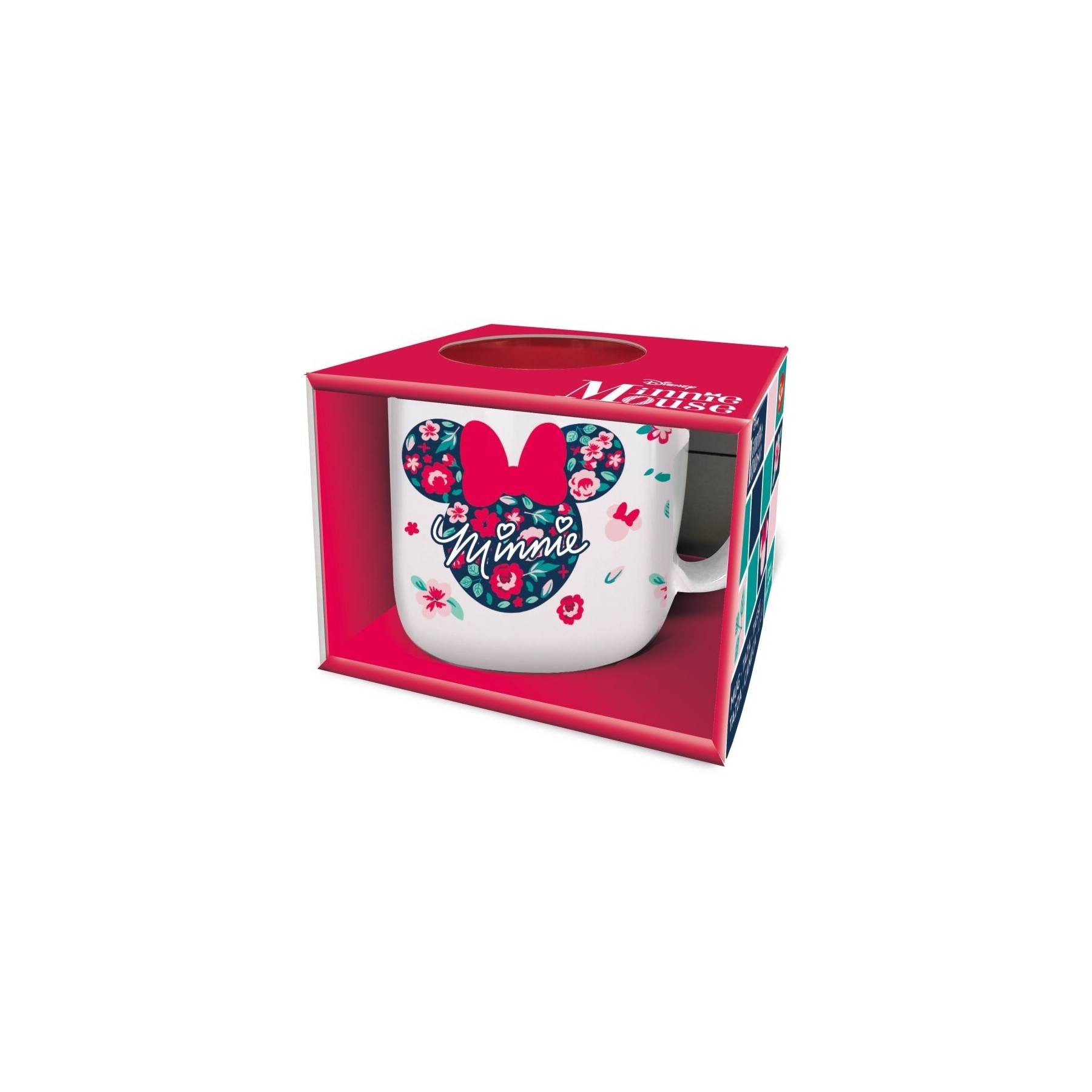 Taza De Desayuno Minnie Mouse Flores 400 Ml