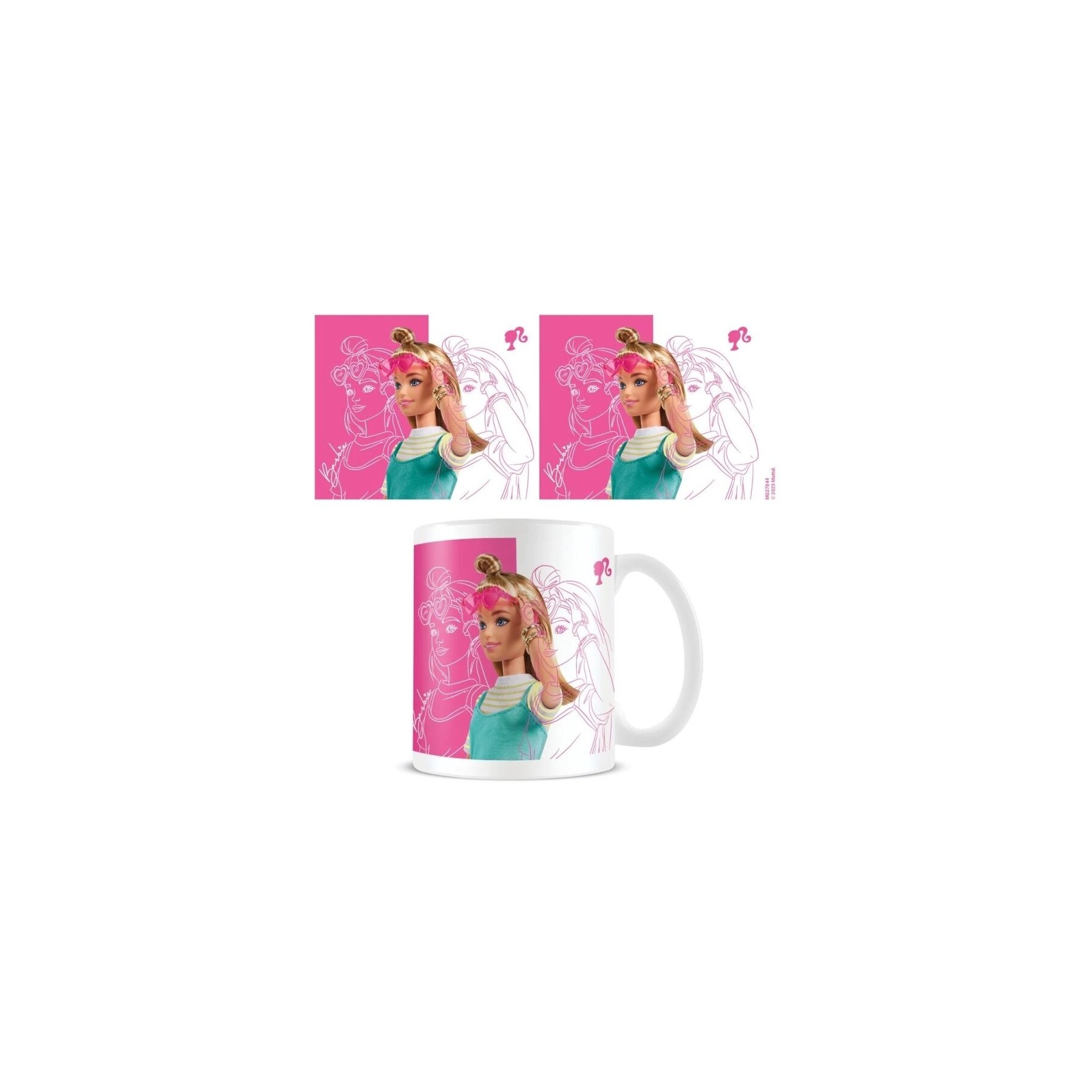 Taza Barbie Girl Rosa Y Blanco 315Ml