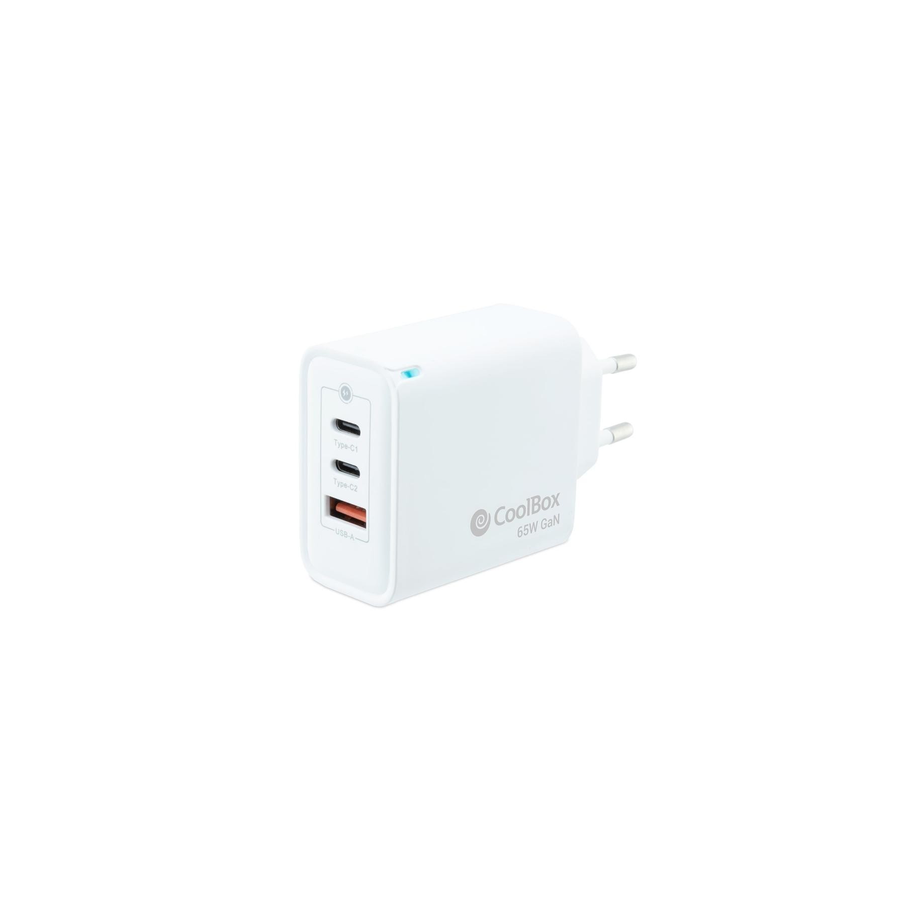 Cargador Usb De Pared Coolbox 65W 2 X Usb Tipo C - Usb Tipo