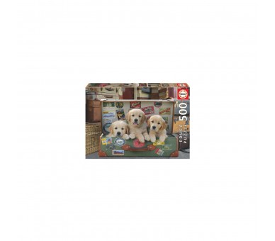 Puzzle Cachorros En El Equipaje 500Pzs