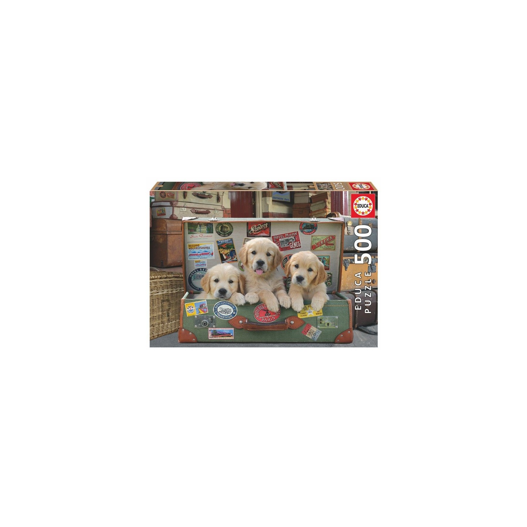 Puzzle Cachorros En El Equipaje 500Pzs