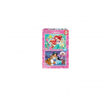 Puzzle Ariel + Jasmine Princesas Disney 2X48Pzs