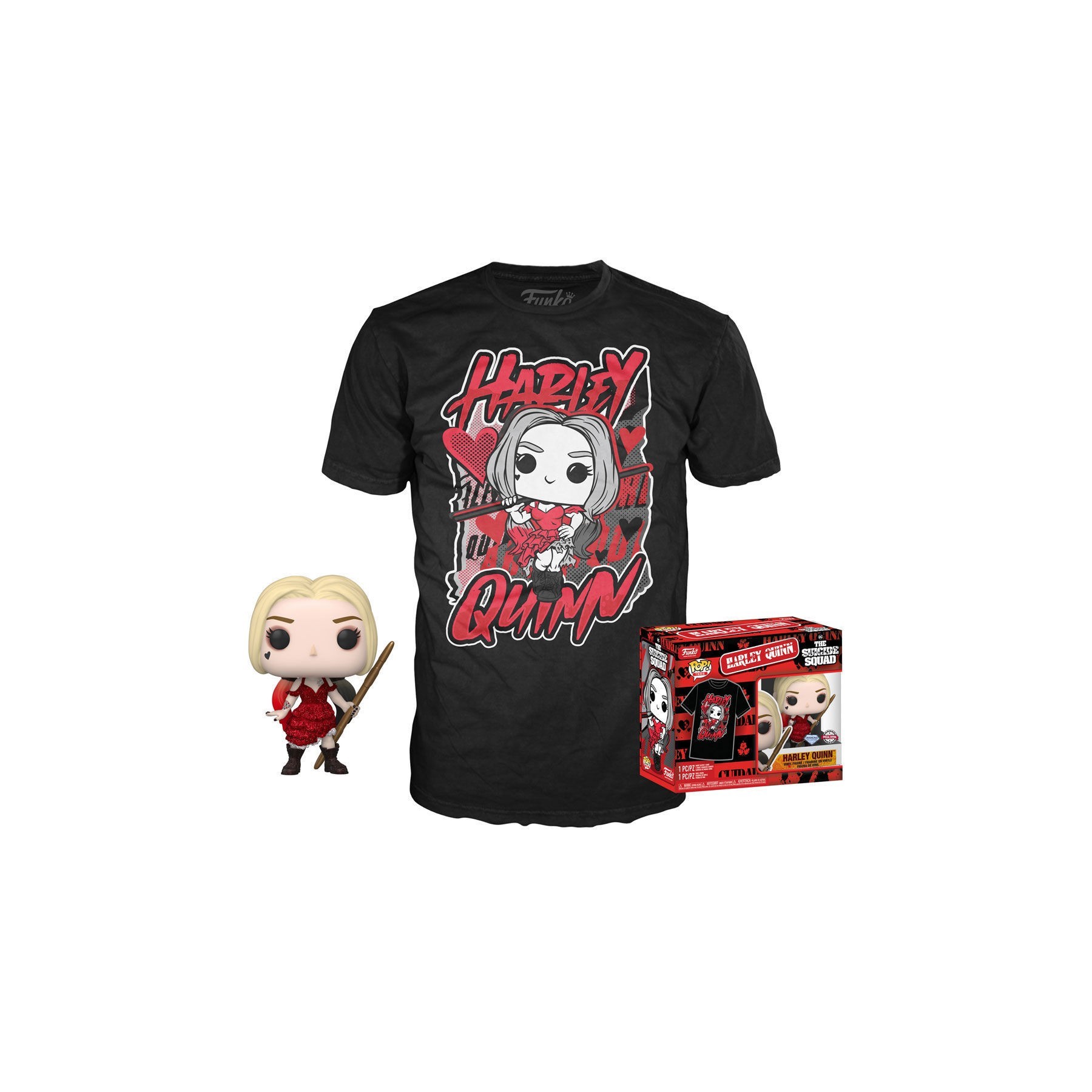 Set Figura Pop & Tee Dc Comics Escuadron Suicida Harley Quin