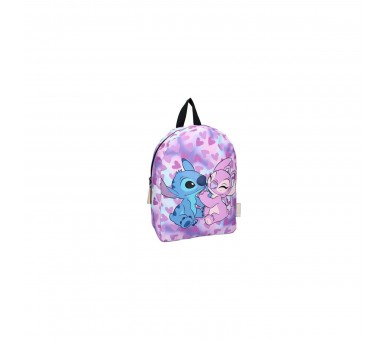 Mochila Stitch & Angel Corazones 31 Cm