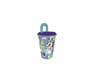 Vaso Con Caña Maleable Bluey 430 Ml