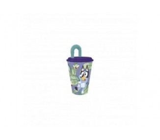 Vaso Con Caña Maleable Bluey 430 Ml