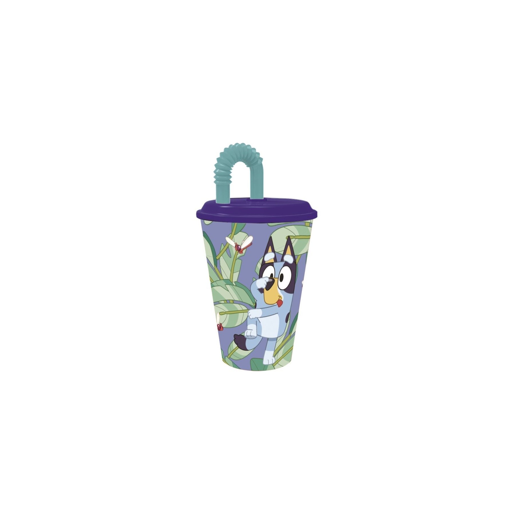 Vaso Con Caña Maleable Bluey 430 Ml