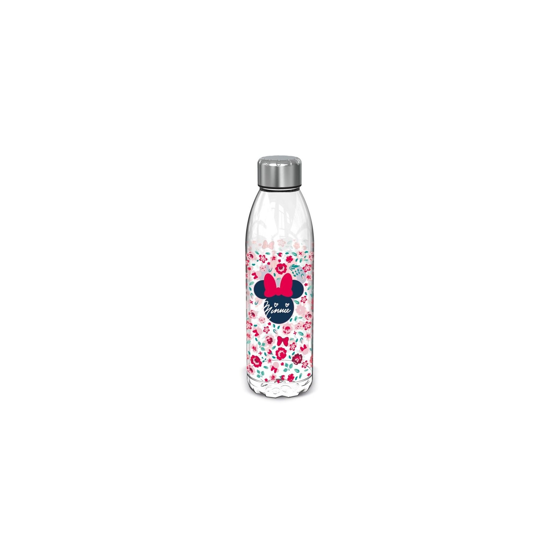 Botella De Plástico Minnie Mouse Flores 980 Ml