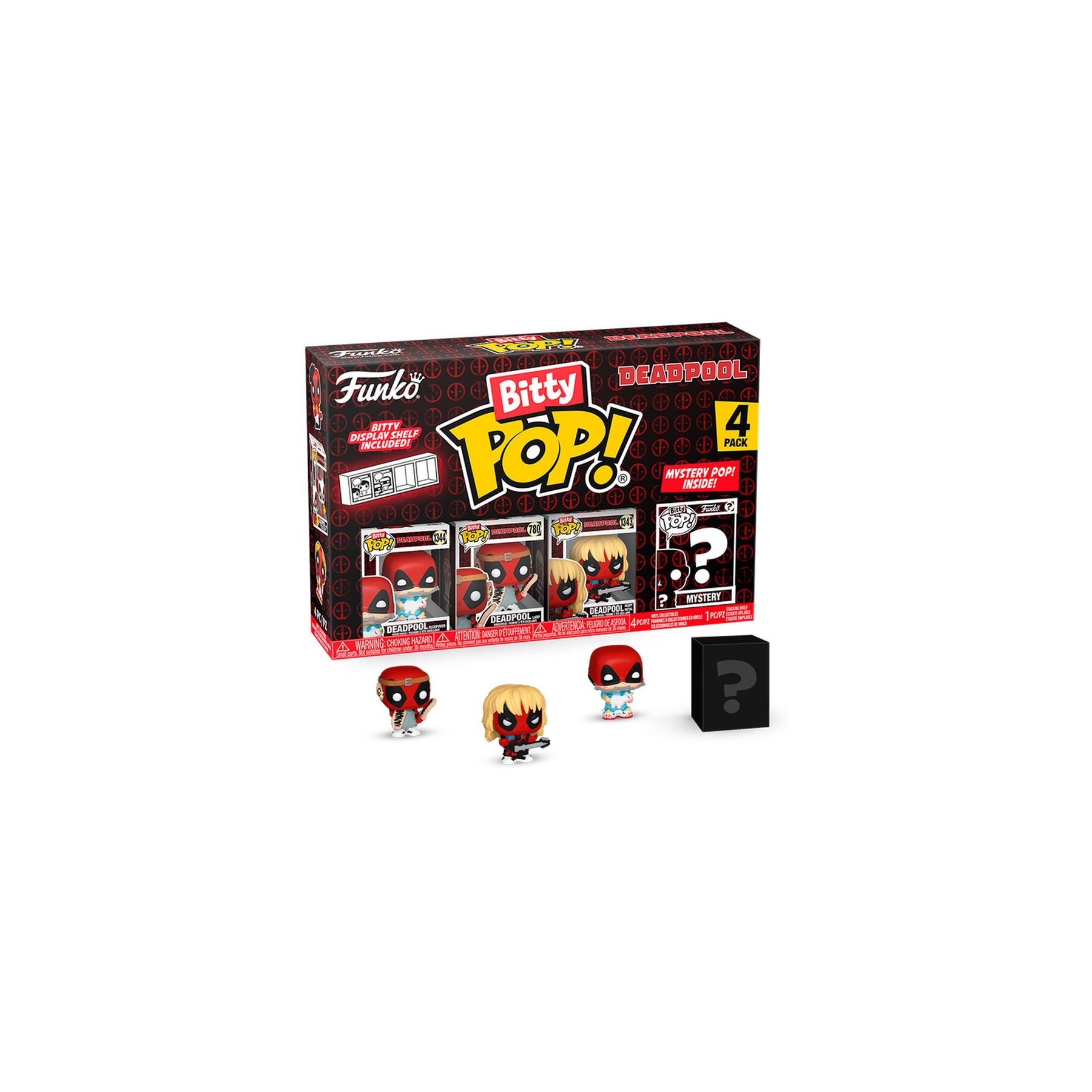 Blister 4 Figuras Bitty Pop Marvel Deadpool Sleepover