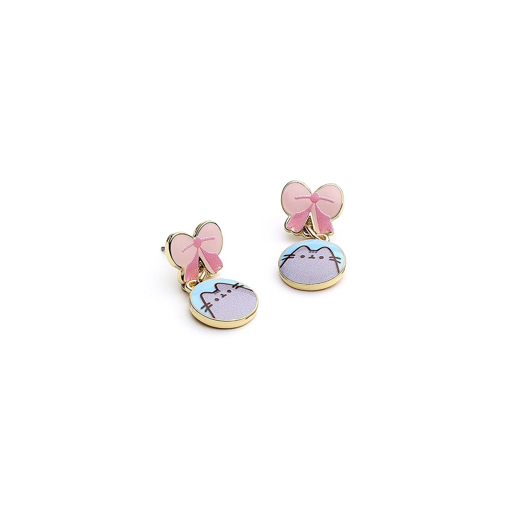 Pendientes Lazo Y Gato Rosa Pusheen