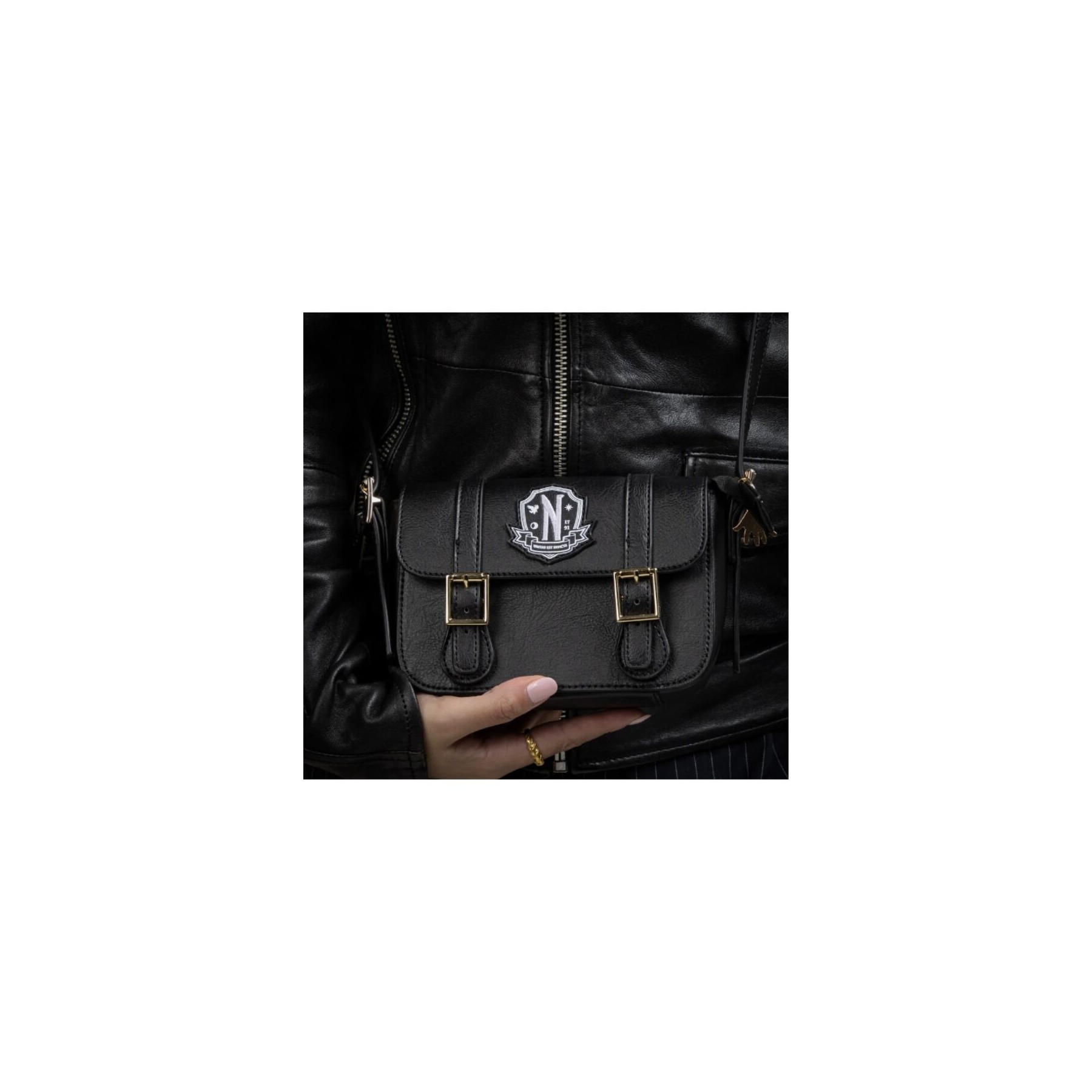 Bolso Satchel Wednesday Nevermore Academy Black 18 X 13,5 Cm