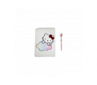 Set Cuaderno Peluche + Boligrafo Hello Kitty