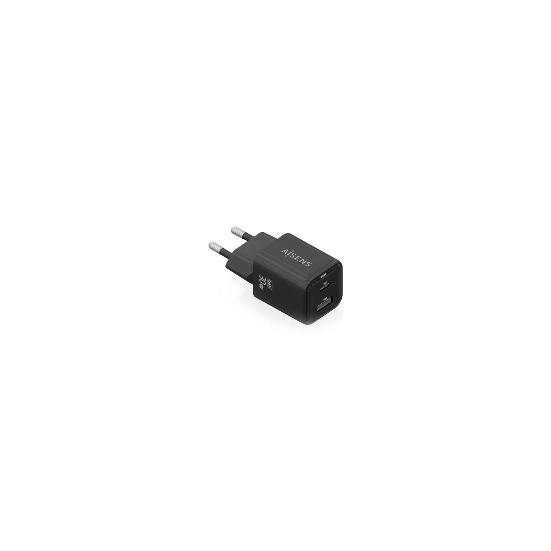 Cargador Gan De Pared Aisens Asch-30W2P021-Bk/ 1Xusb Tipo-C/