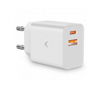 Ksix Bxcdc20D Blanco / Cargador De Red Eléctrica Usb-C + Usb