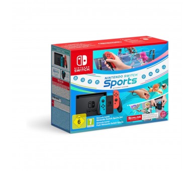 Consola Nintendo Switch Azul /Rojo + Switch Sports + 12 mese