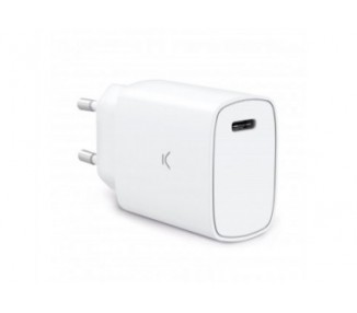 Ksix Cargador Red Eléctrica Blanco / Usb-C 20W / Carga Rápid