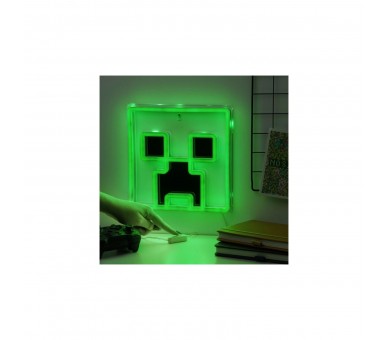 Lámpara De Pared Paladone Minecraft Creeper Luz Led Neon