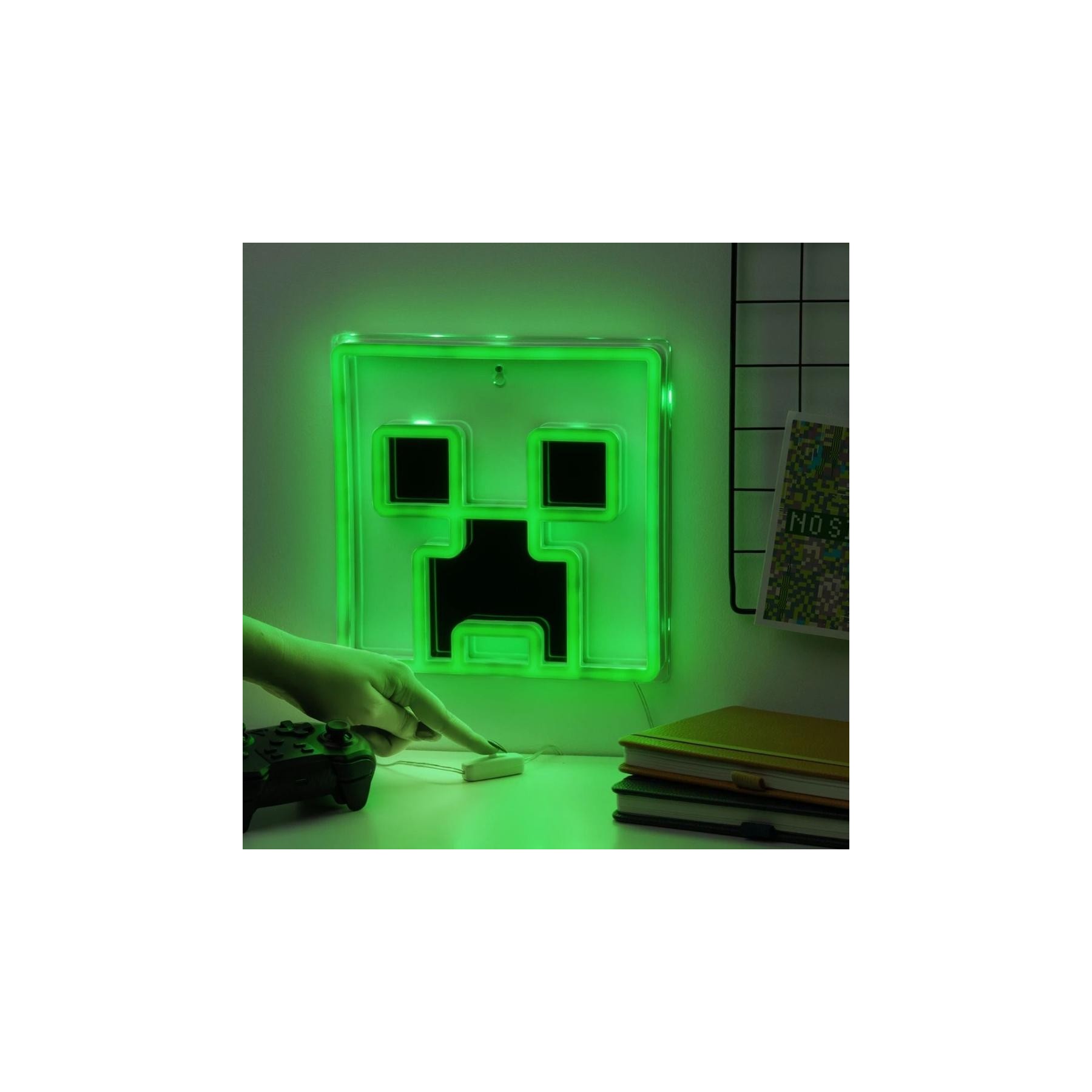 Lámpara De Pared Paladone Minecraft Creeper Luz Led Neon