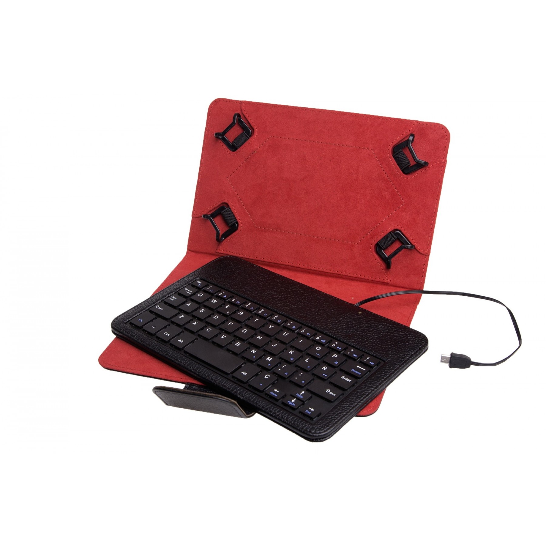 Funda Universal + Teclado Con Cable Phoenix Para Tablet / Eb