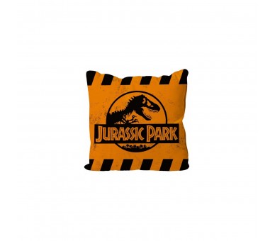 Cojin Cuadrado Caution Logo Naranja Jurassic Park Envasado V