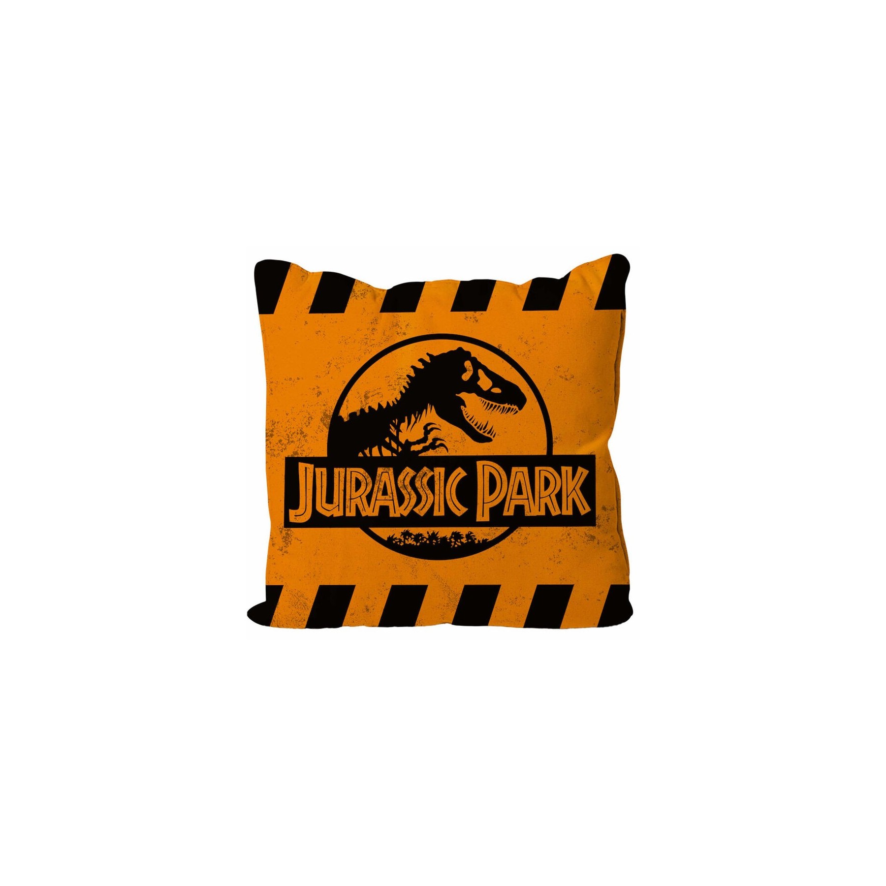 Cojin Cuadrado Caution Logo Naranja Jurassic Park Envasado V