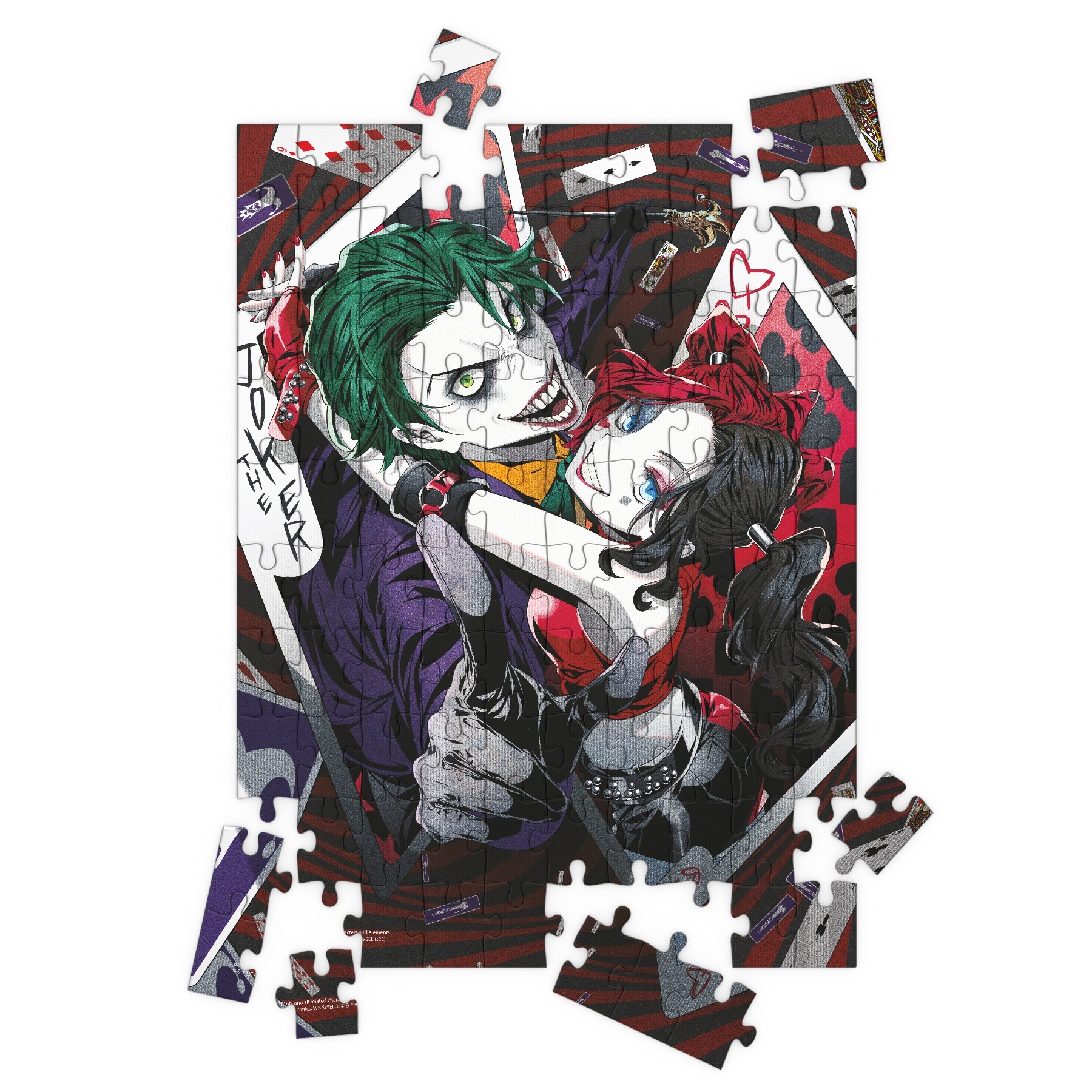 Puzle 100 Efecto 3D Joker Y Harley Quinn Manga Universo Dc