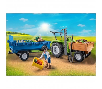 Playmobil Tractor Con Remolque