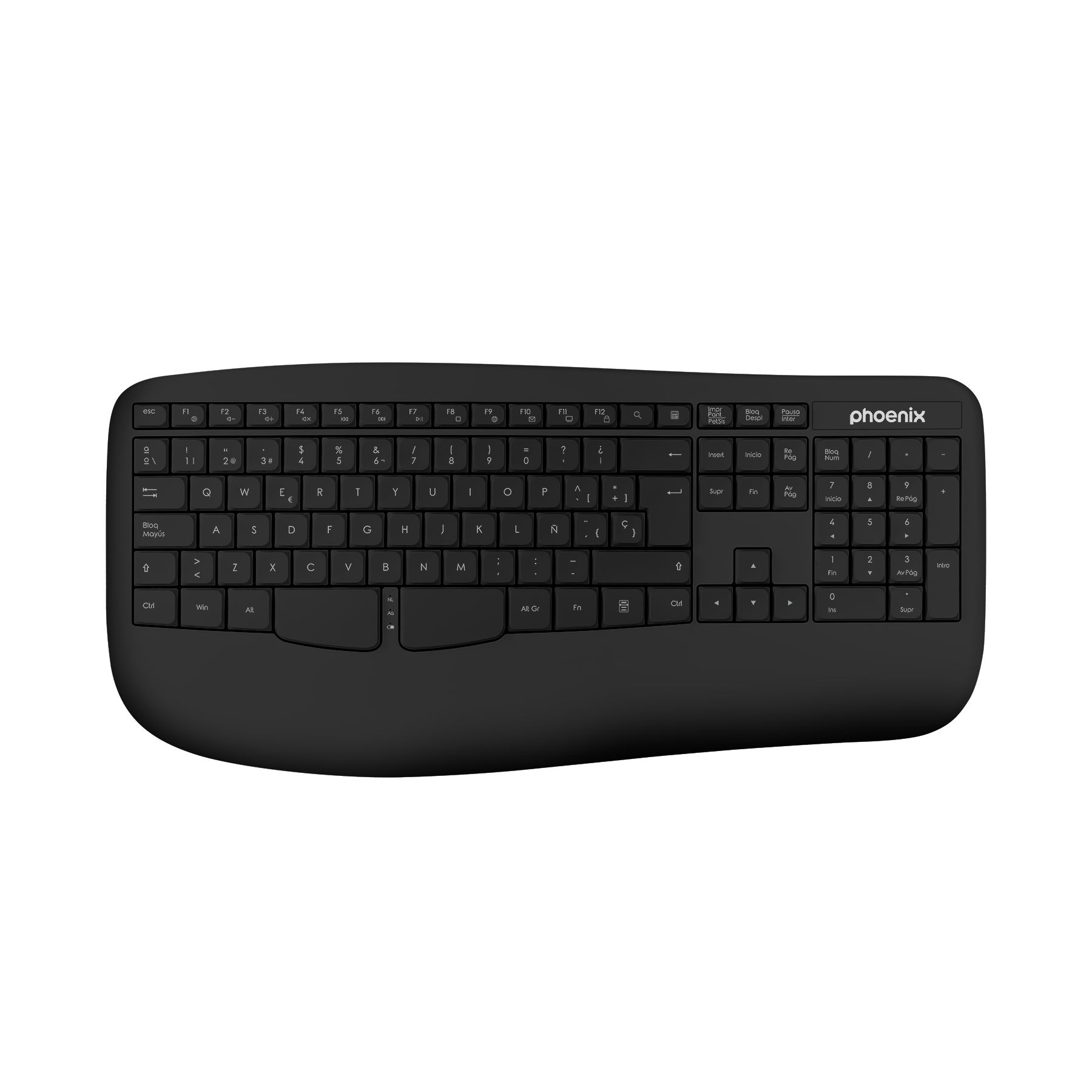 Phoenix K201 Teclado Ergonómico Inalámbrico 2.4Ghz