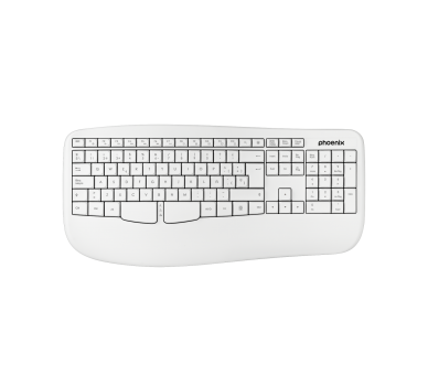 Phoenix K201 Teclado Ergonómico Inalámbrico 2.4Ghz Blanco