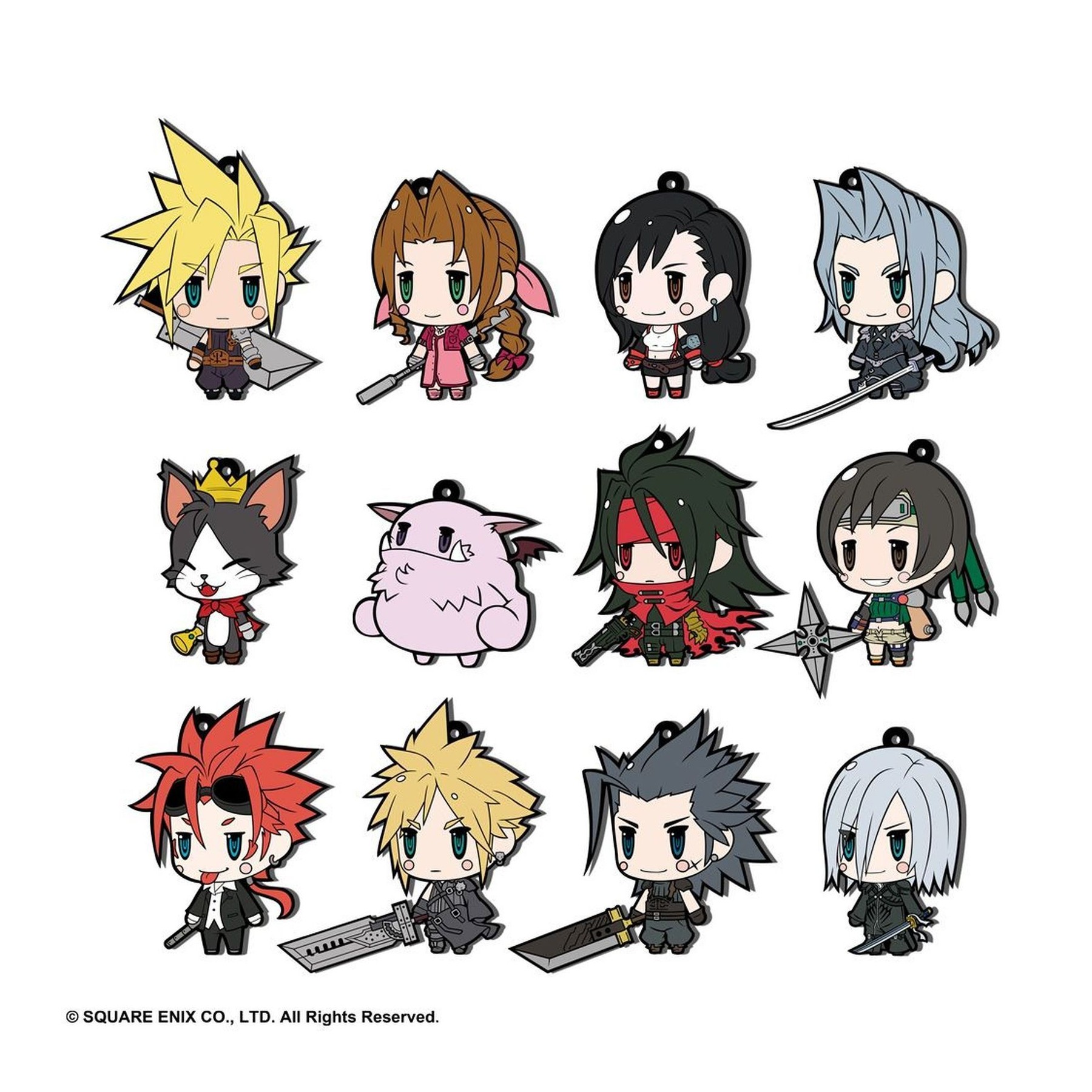 Set 12 Colgantes De Goma Square Enix Final Fantasy Vii Exten