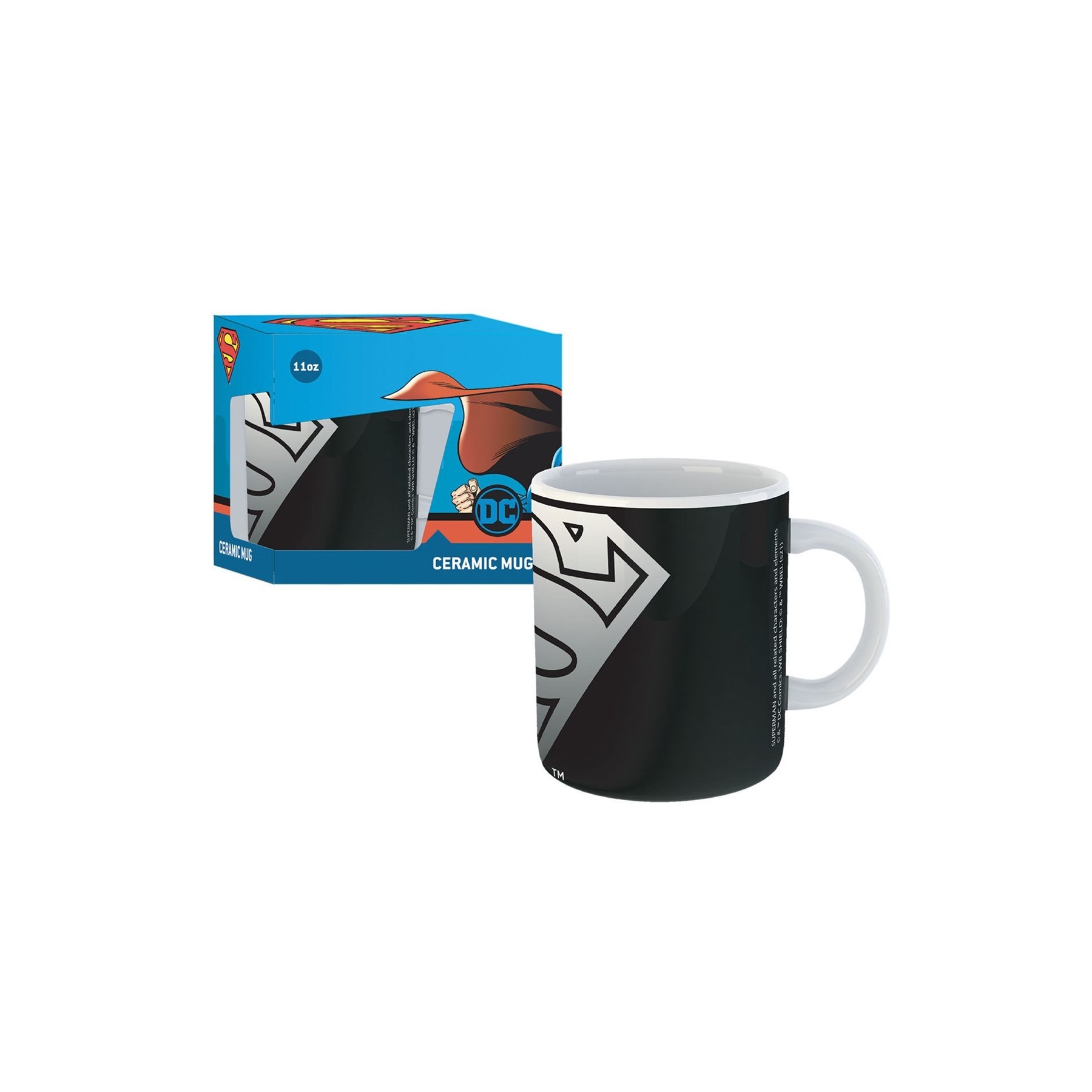 Taza Gb Eye Ceramica Dc Comic Superman Estilo Negro