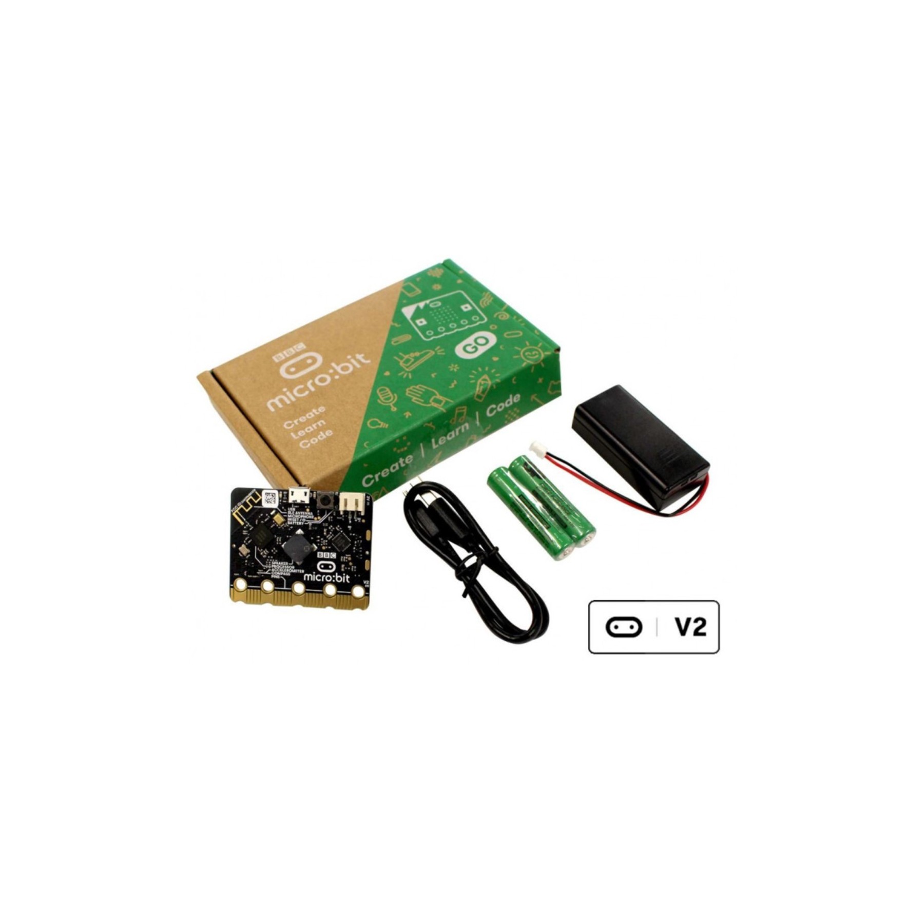 Kit Micro:Bit Go V2.2 Con Placa Microbit + Pilas + Portapila