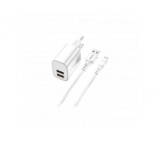 Kit Cargador Qcharx Apolo 24A  + Cable Usb A  Micro Usb  Bla