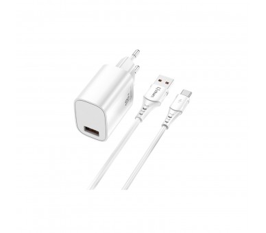 Kit Cargador Qcharx Artemisia 3A 18W + Cable Usb A Tipo C Bl