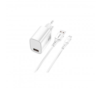 Kit Cargador 3A Qcharx Artemisia 18W + Cable Usb A Micro Bla