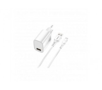 Kit Cargador 3A Qcharx Artemisia 18W + Cable Usb A Micro Bla