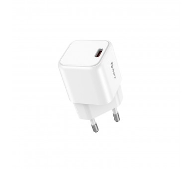 Cargador Mini Qcharx Hera 3A 20W Puerto Tipo C Blanco Adapta