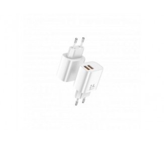 Cargador Qcharx Apolo 2.4A 2 Puerto Usb A  Blanco