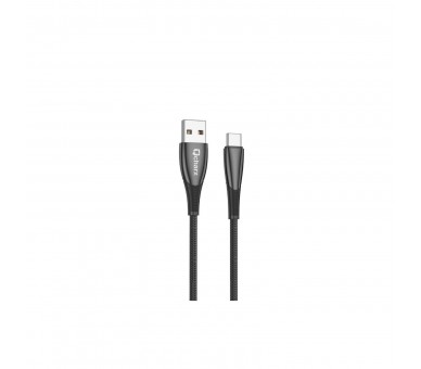 Cable Qcharx Berlin Usb A Tipo C 3A - 1 M - Zinc Negro Cordo