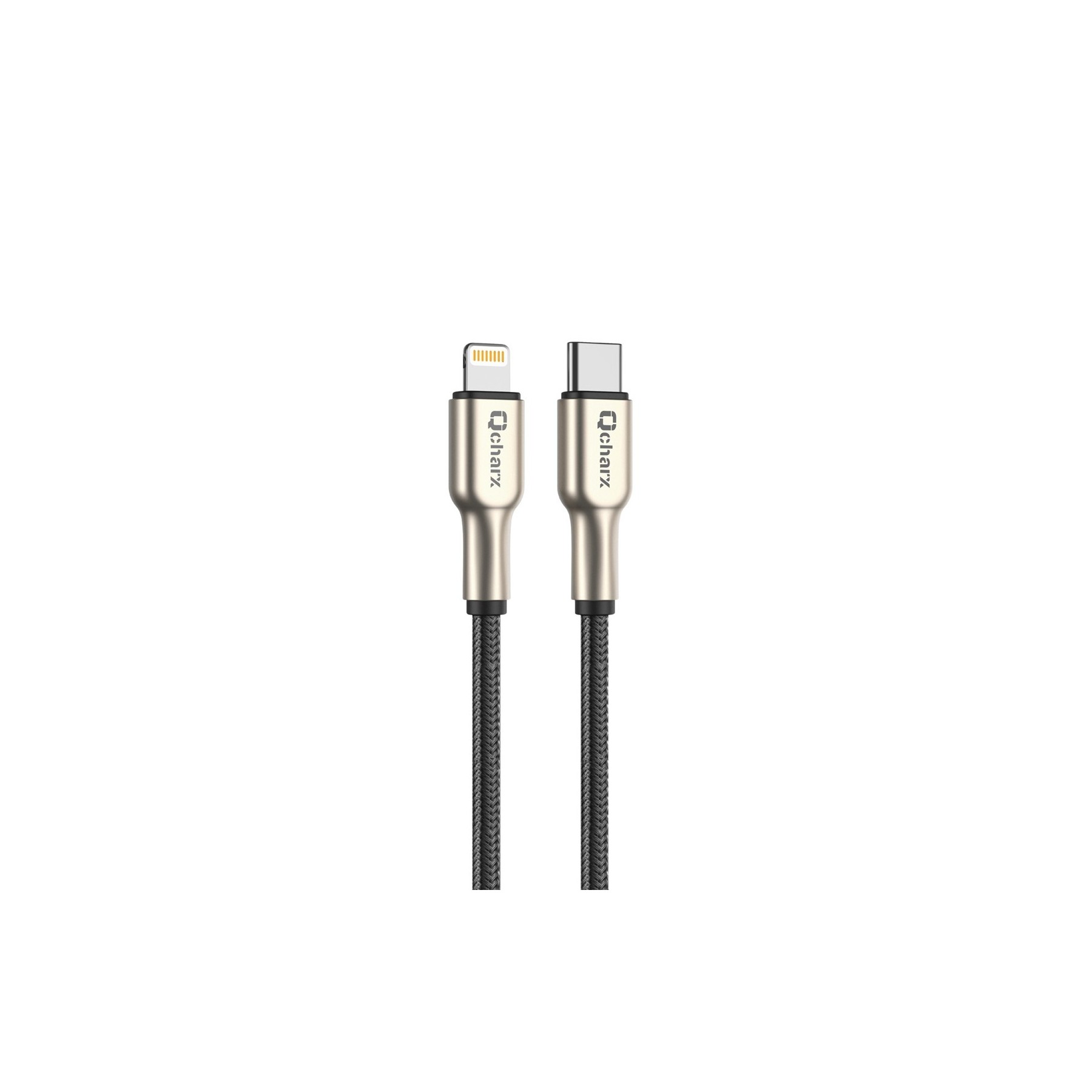 Cable Qcharx New York Tipo C A Lightning 3A - 1 M - Zinc Met